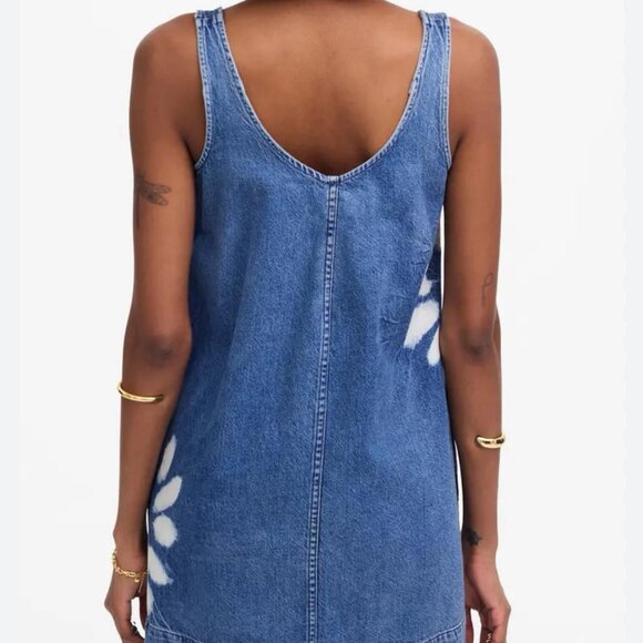 Madewell Tie-Dye Daisy Denim Shift Dress – Size Large - Picture 6 of 6